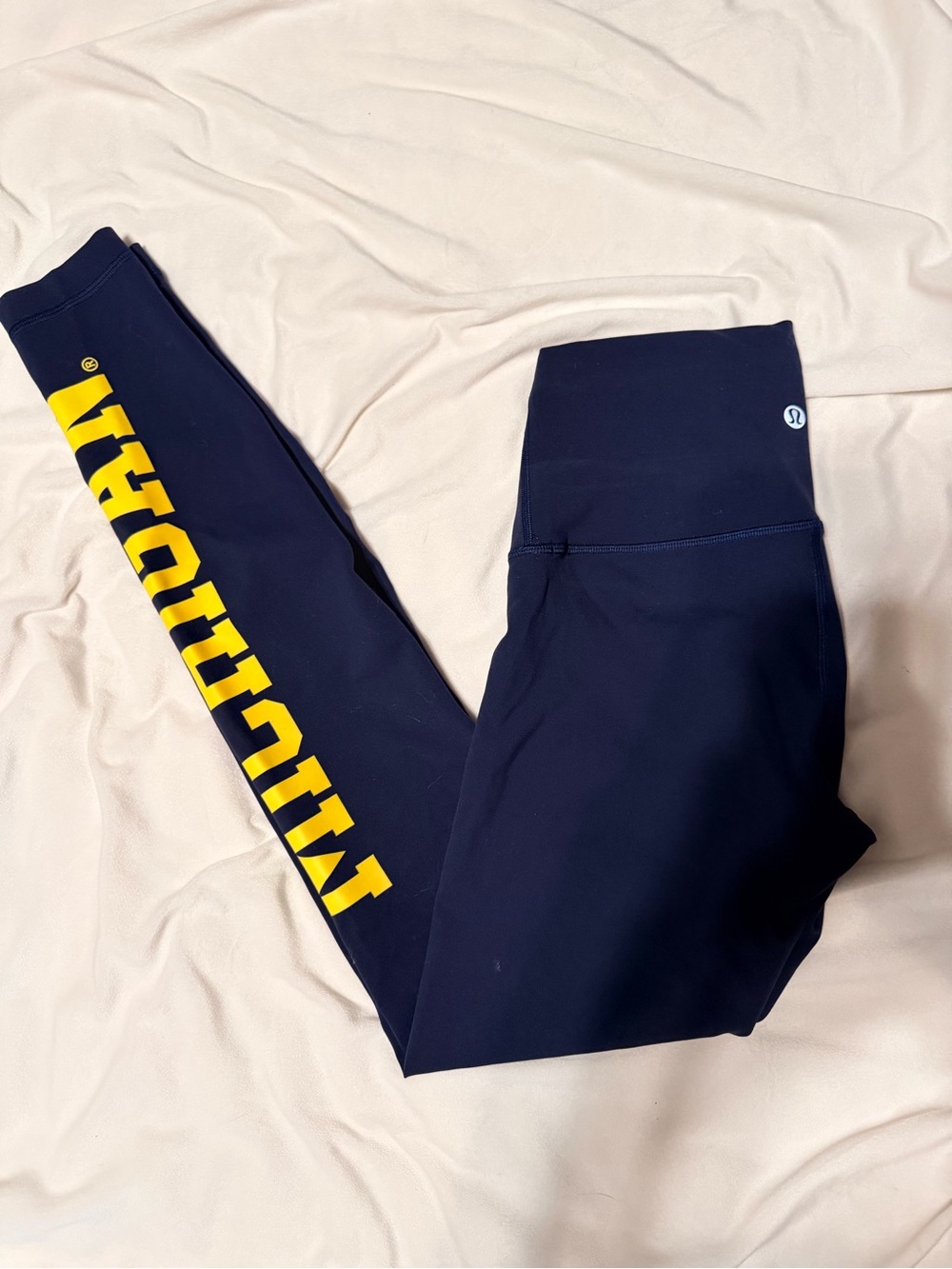Lululemon x University of Michigan Navy High Rise Leggings Athletic Yoga Pants